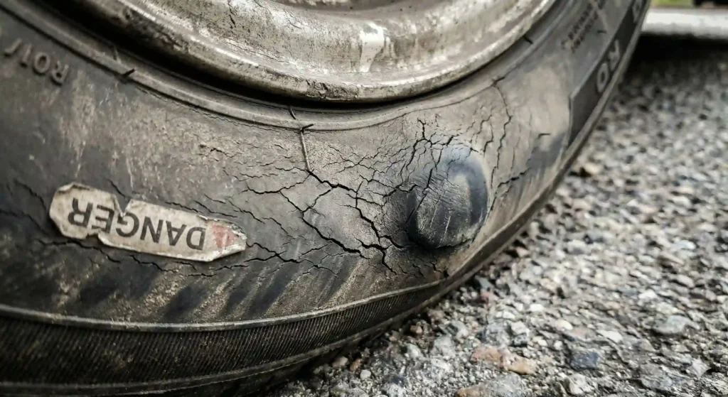 Car Tyre Cracks or Bulges