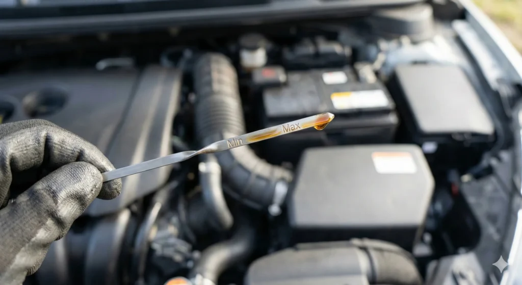 Dipstick for car oil level check